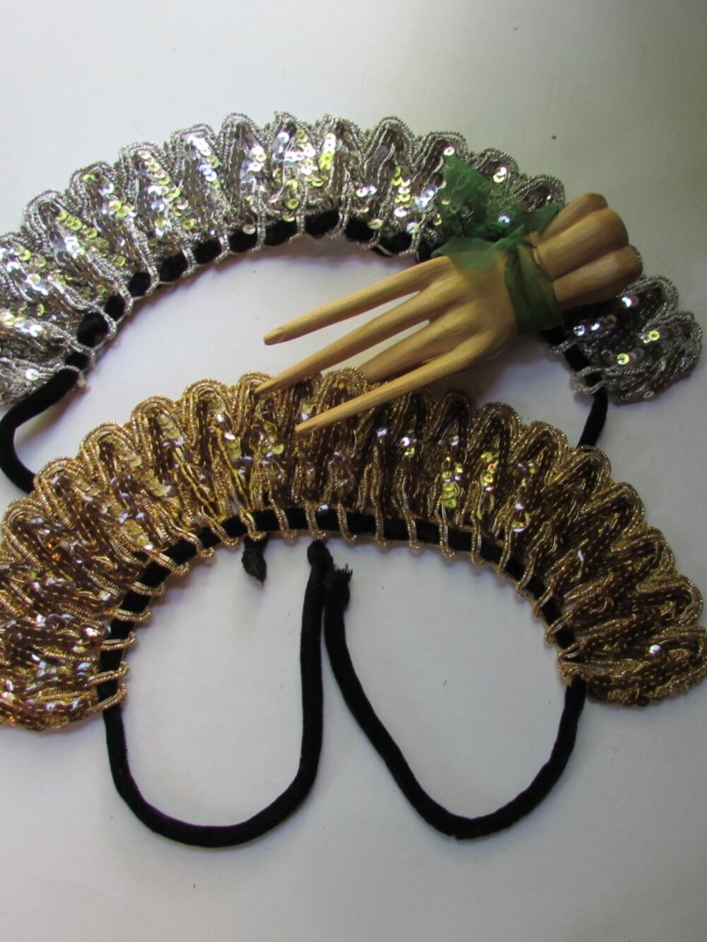 Vintage Detachable Collars Gold Silver Sequins